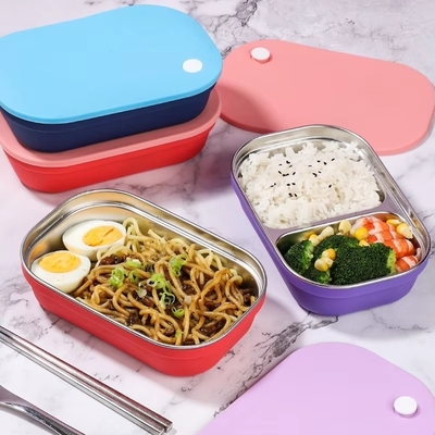Un bon prix. BPA-Free Stainless Steel Bento Box for Kids with Silicone Sleeve en ligne