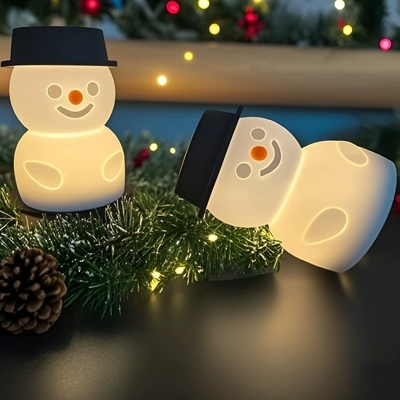 Un bon prix. Veilleuse en silicone bonhomme de neige pour enfants - Contrôle tactile, LED rechargeable en ligne
