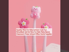 Des stylos moelleux pour les enfants, des stylos de dessins animés, des stylos d'encre en gel noir pour les enfants