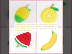 Moule en silicone dauphin – Bac à glaçons réutilisable de qualité alimentaire sans BPA avec une forme de dauphin mignon – Moules en silicone souples et antiadhésifs pour la glace, le chocolat, les bonbons, la gelée, les fêtes d'enfants et les gâteries sur